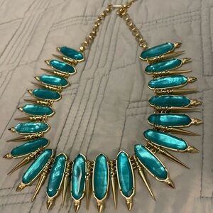 Kendra Scott Teal Crystal Spike Statement Necklace